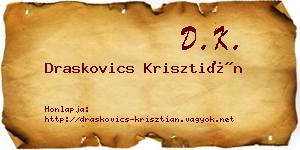 Draskovics Krisztián névjegykártya